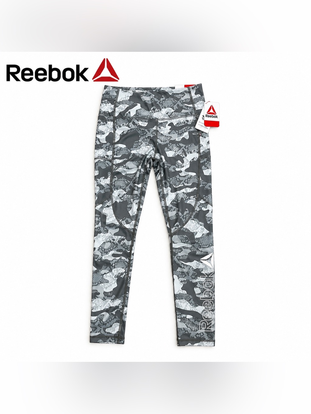 Reebok Girls Gray Camo Athletic Leggings
